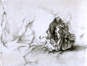 "crumpled paper-drawing" by Immortelle